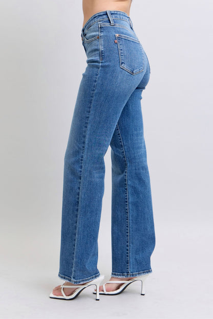 High Waist Vintage Wash Straight Fit 82623