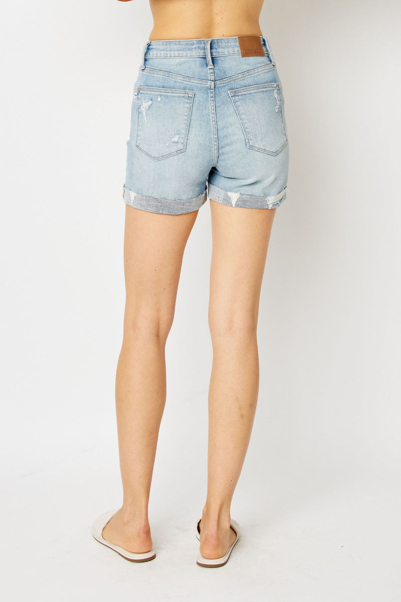 High Waist Destroy Cuffed Cut Off Shorts Judy Blue 150184