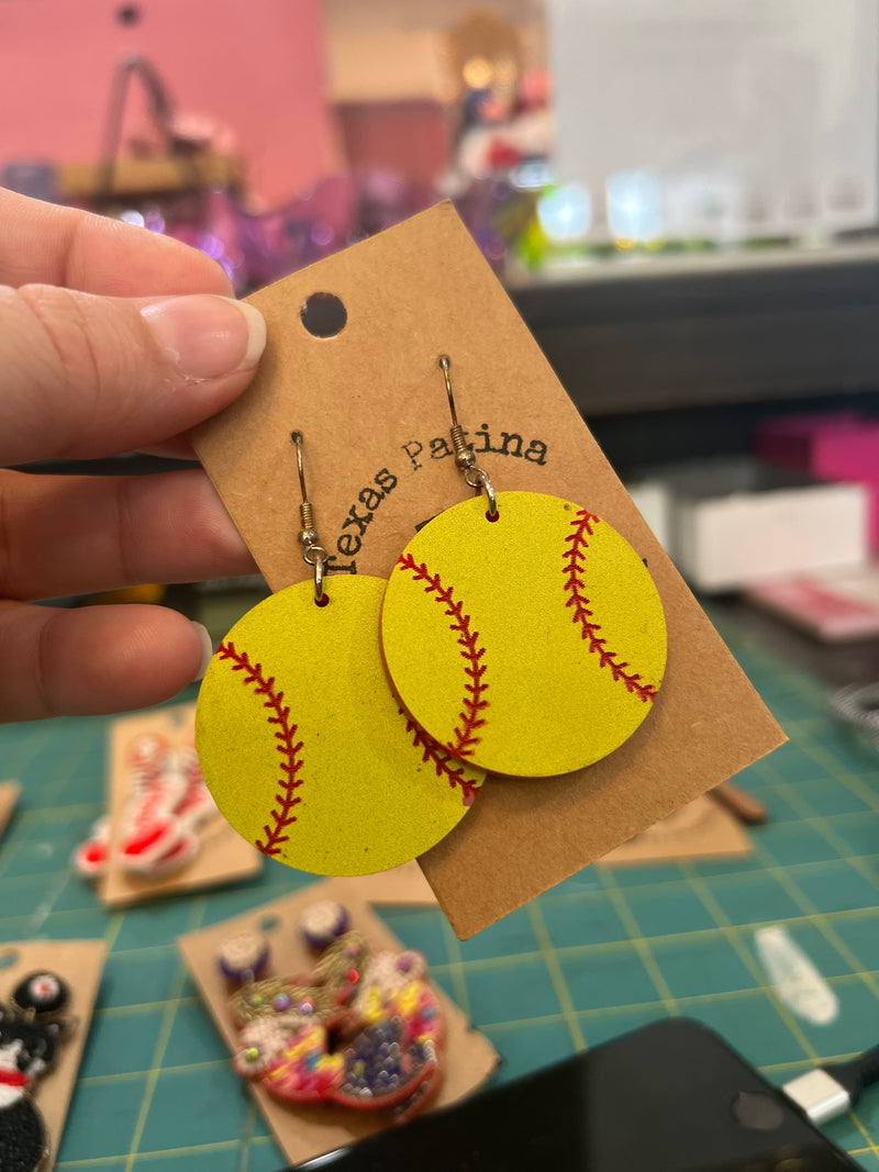 Large Softball Earrings