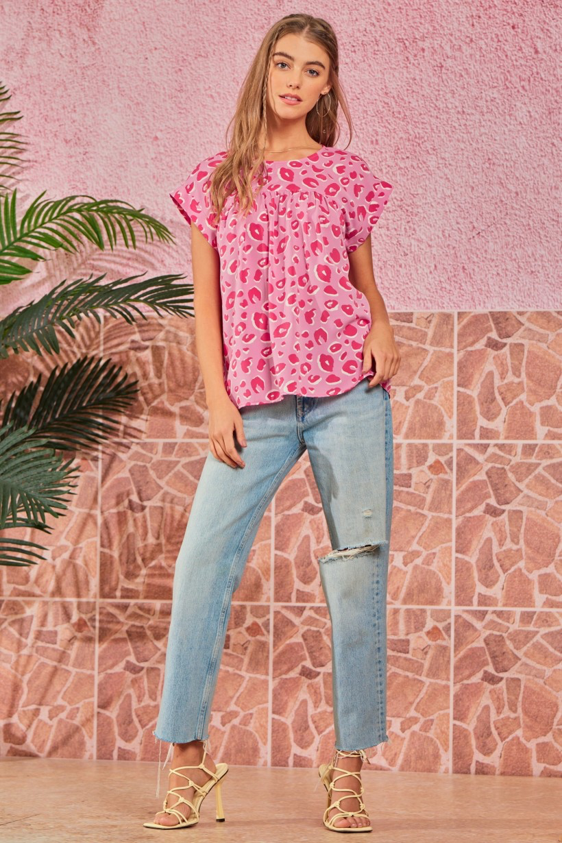 Leopard Print Flutter Sleeve