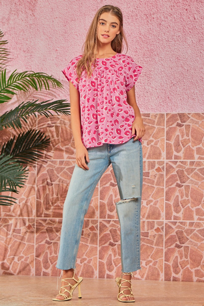 Leopard Print Flutter Sleeve