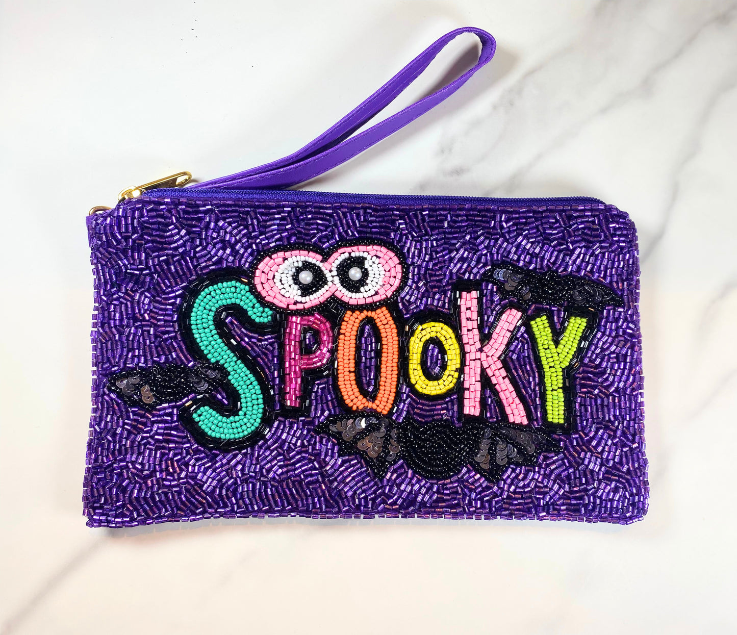 Spooky Beaded Wristlet