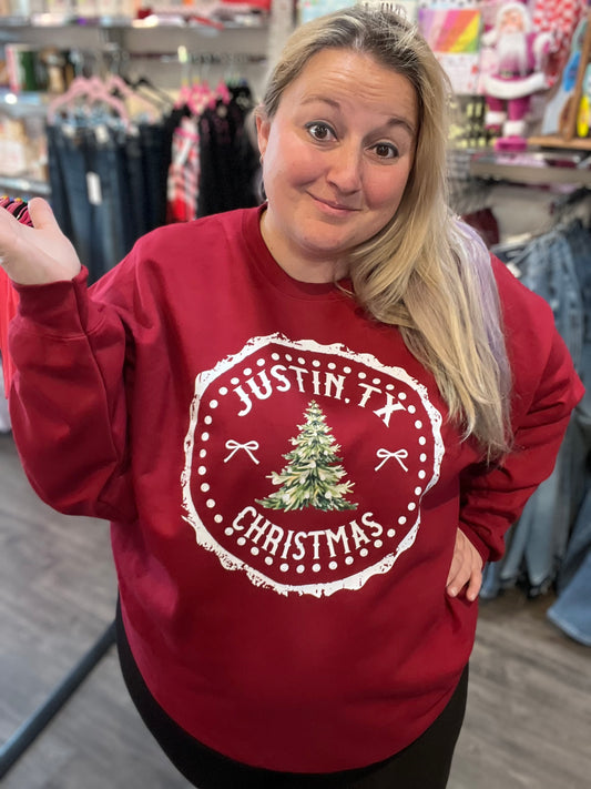 Justin, TX Christmas Sweater