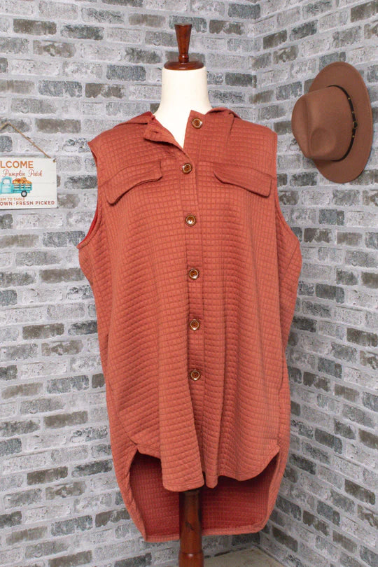 Rust Button Vest