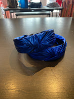 Metallic Blue Top Knot Headband