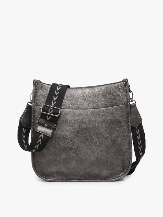 Chloe Crossbody with Guitar Strap Gunmetal