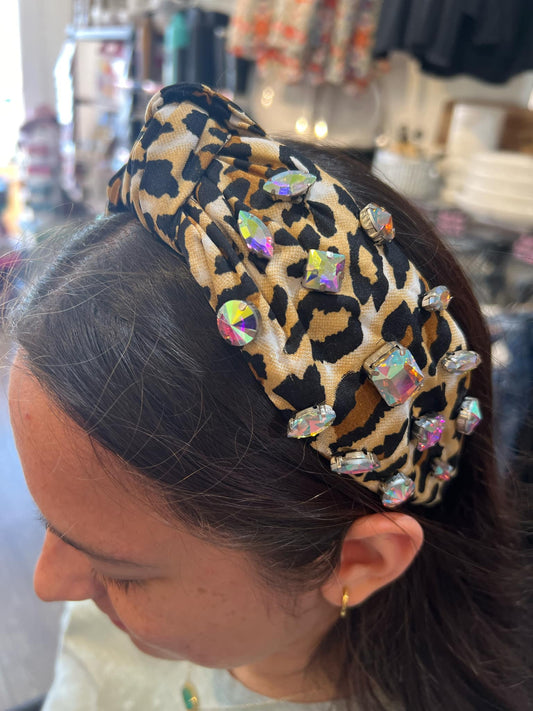 Leopard and Bling Headband