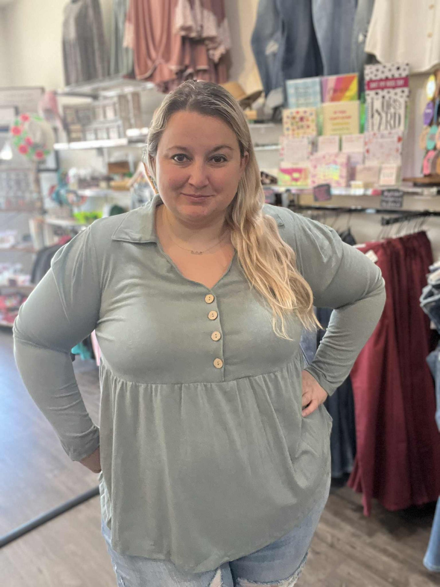 Cute Babydoll Solid Tunic Top