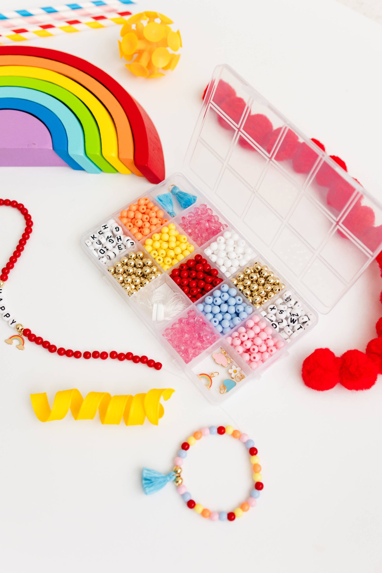 Color My World Rainbow DIY Stretchy Bracelet Craft Kit