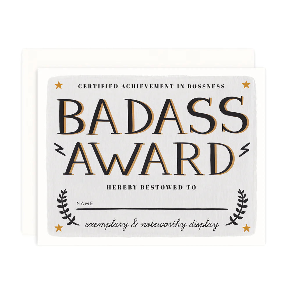 Badass Award Greeting Card