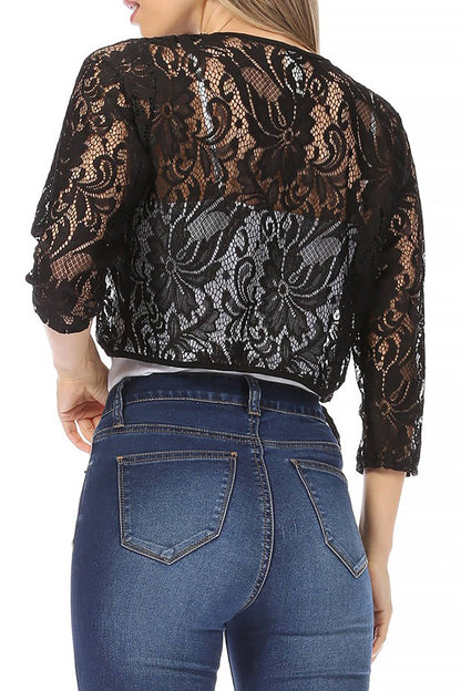 Women's Casual Lace Bolero Crochet Cardigan