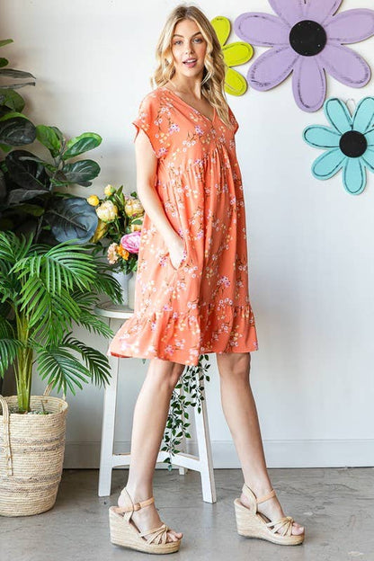 Floral Mini Baby Doll Dress