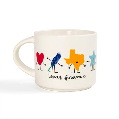 Texas Forever Western Doodle Friends Mug - Cream