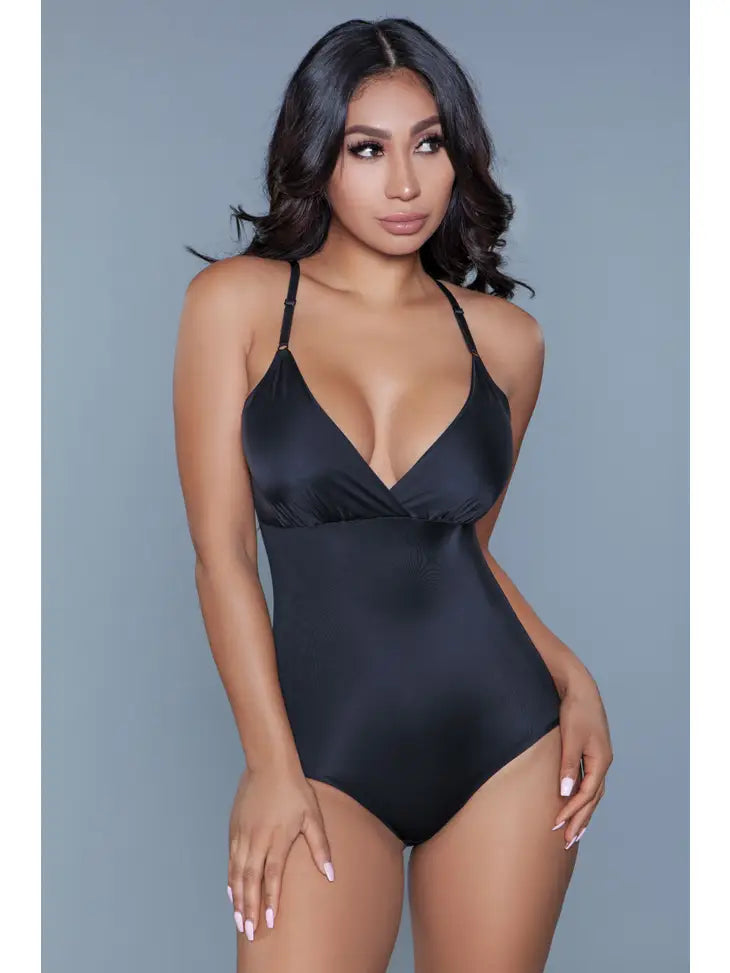 What Waist Shapewear Bodysuit Black