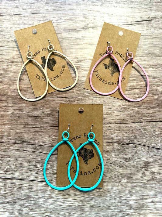 Simple Painted Teardrop Earrings