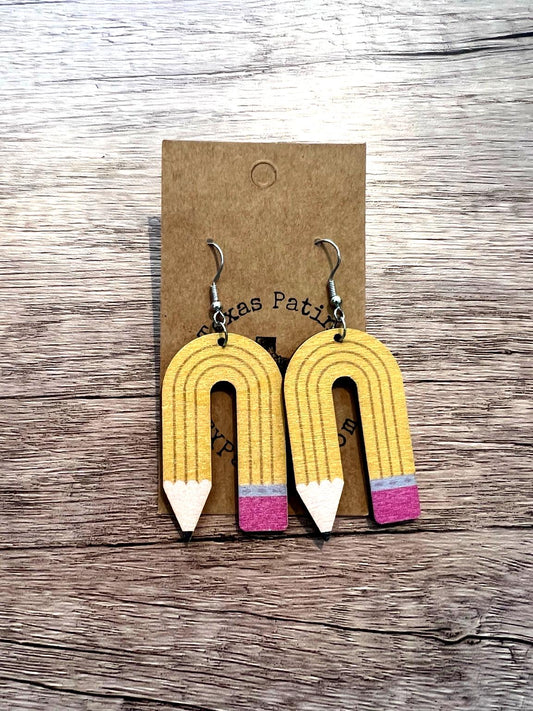 Rainbow Pencil Arch Earrings