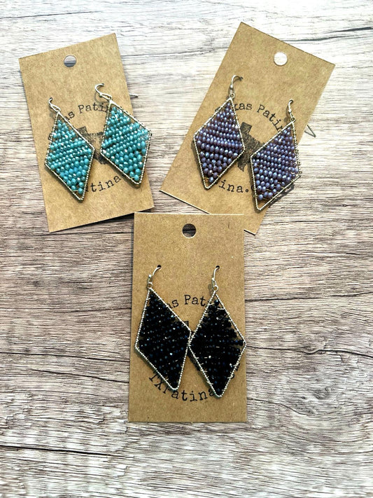 Beaded Diamond Earrings