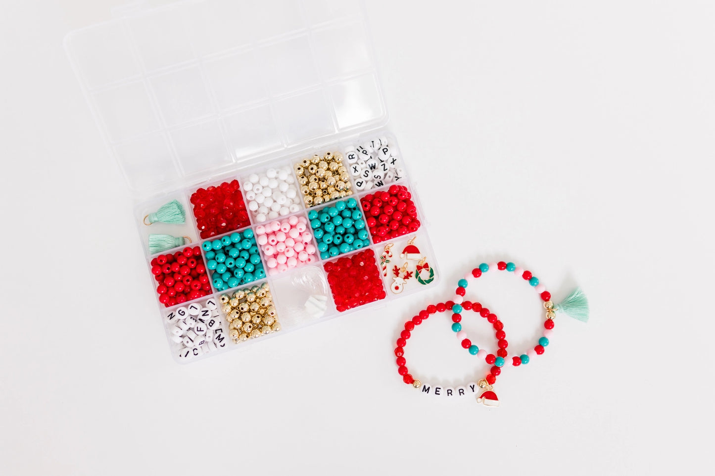 Christmas Merry & Bright Diy Stretchy Bracelet Craft Kit