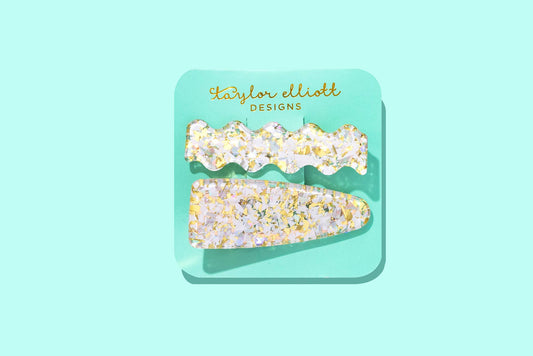 Hair Clip Set - Pearl Confetti - Set of 2