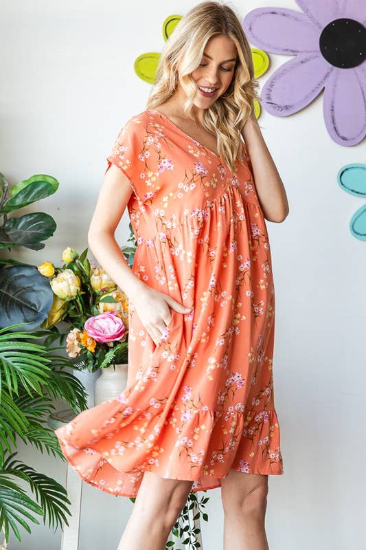 Floral Mini Baby Doll Dress