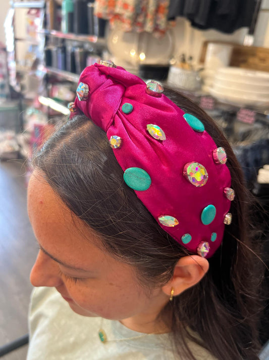 Pink and Turquoise Headband