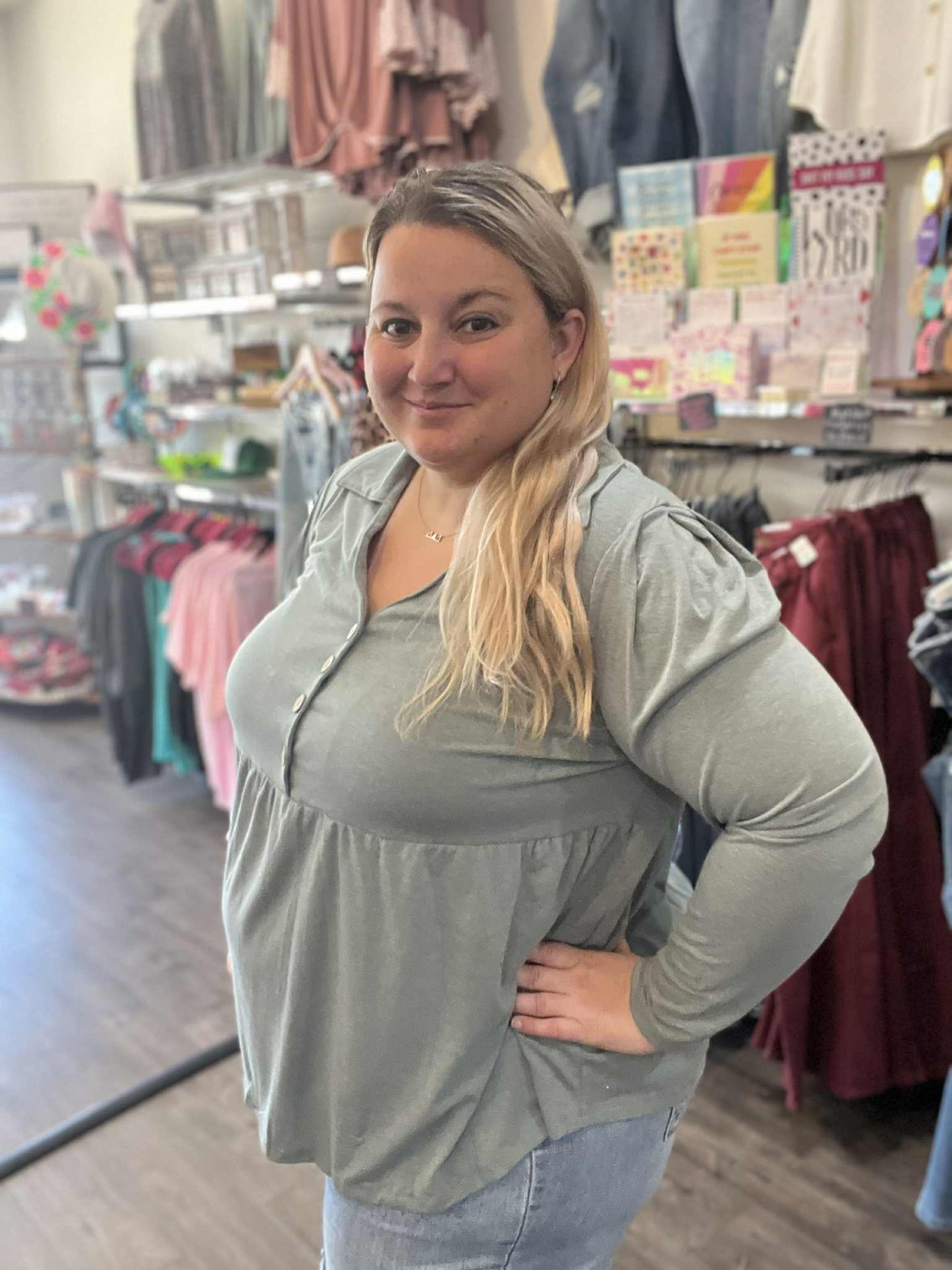 Cute Babydoll Solid Tunic Top