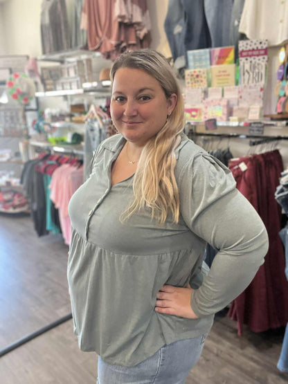 Cute Babydoll Solid Tunic Top