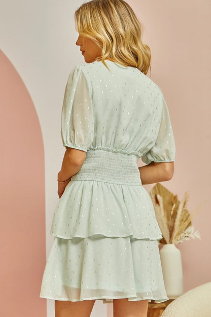 Sage Ruffle Dress