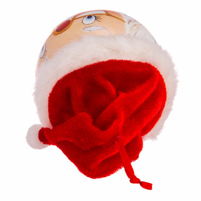 Glass Painted Santa Face Ball Ornament