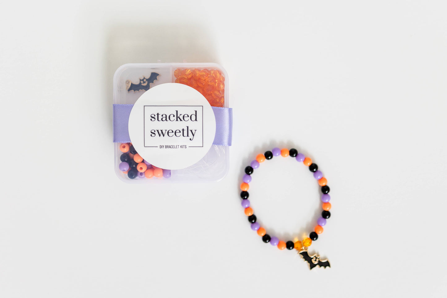 Halloween Craft, DIY Mini Stretchy Bracelet Craft Kit Bat