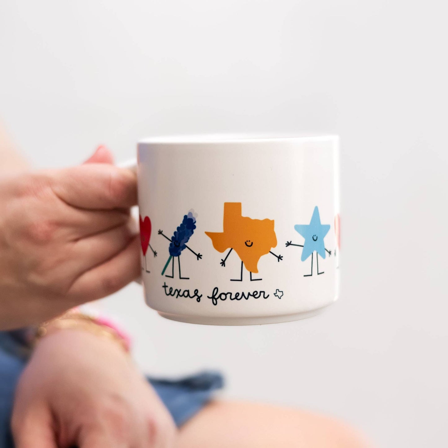 Texas Forever Western Doodle Friends Mug - Cream