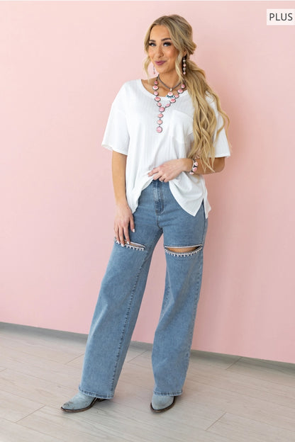 Ribbed Boyfriend Style Oversized Top