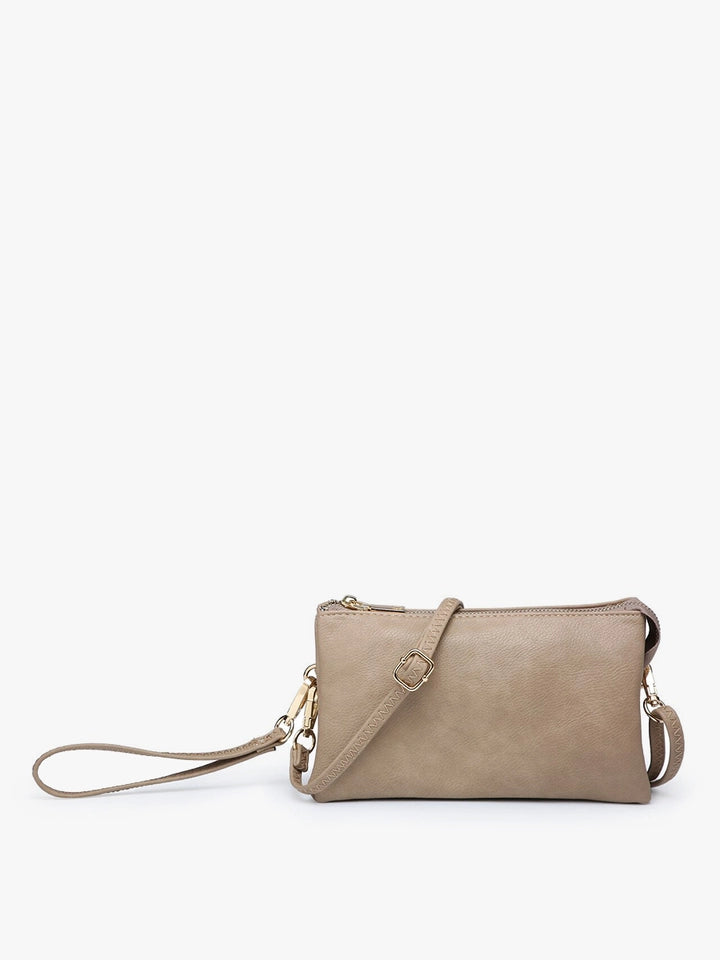 Riley 3 Compartment Crossbody/Wristlet Taupe