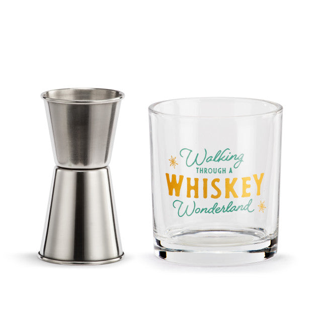 Whiskey Wonderland Rocks Glass & Jigger Set