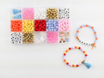 Color My World Rainbow DIY Stretchy Bracelet Craft Kit