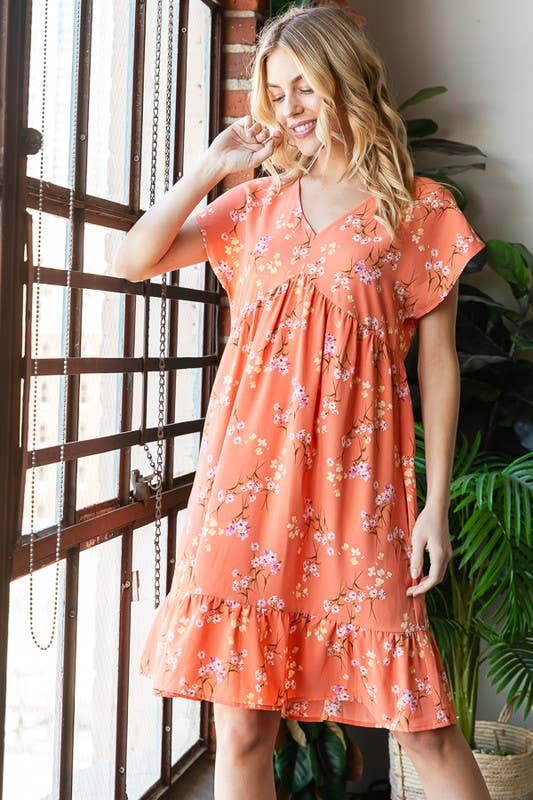 Floral Mini Baby Doll Dress