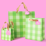 Gift Bags - Green Gingham - Assorted Sizes