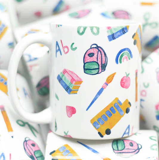 School Ceramic Mug, Teacher Gift, Back to School Mug