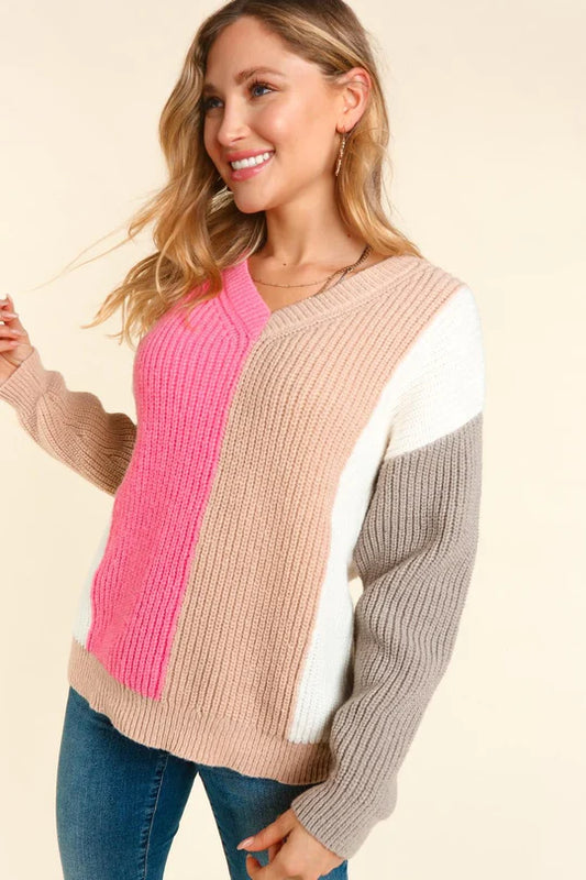 Color Block Oversized Sweater