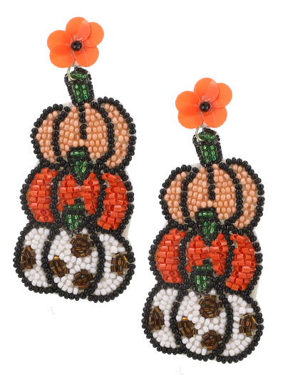 3 TIER PUMPKIN POST EARRINGS