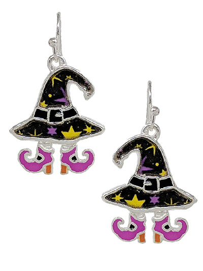 Witch Hat with Feet Earrings