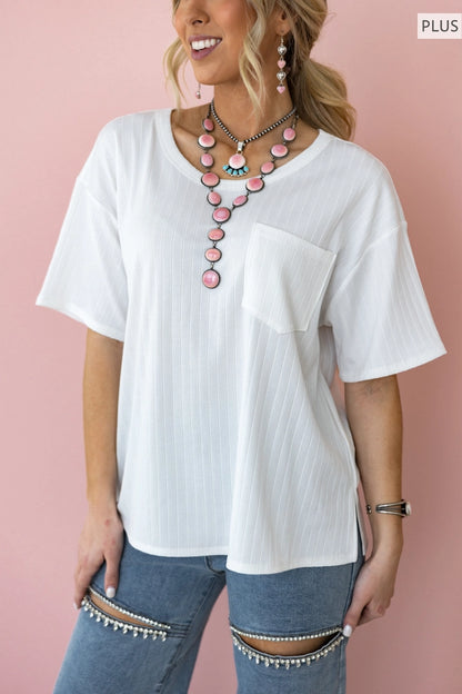 Ribbed Boyfriend Style Oversized Top