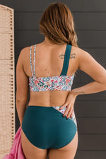 Near To Paradise Swim Bottoms - Teal & Ivory Floral