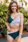 Capture The Coast Swim Top - Teal & Ivory Floral