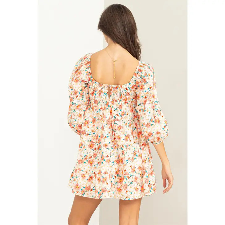 Completely Charmed Floral Print Mini Dress