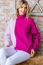 Color Block Pink Sweater