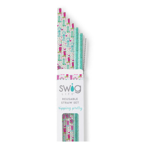 Disco Cowgirl Reusable Straw Set - SWIG ( Pre Order July Ship)