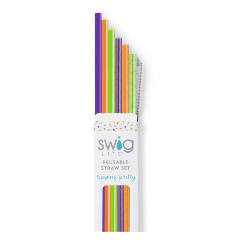 Halloween Glitter Reusable Straw Set - SWIG ( Pre Order August Ship)