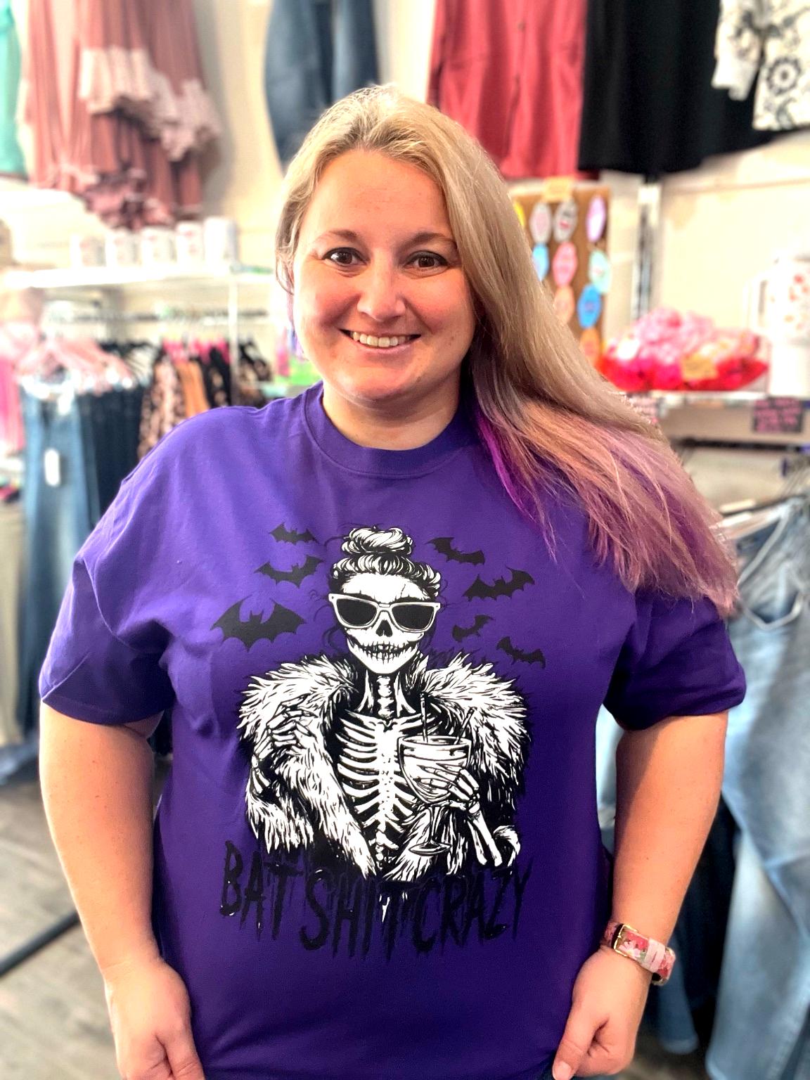 Bat Shit Crazy Halloween Tee Shirt