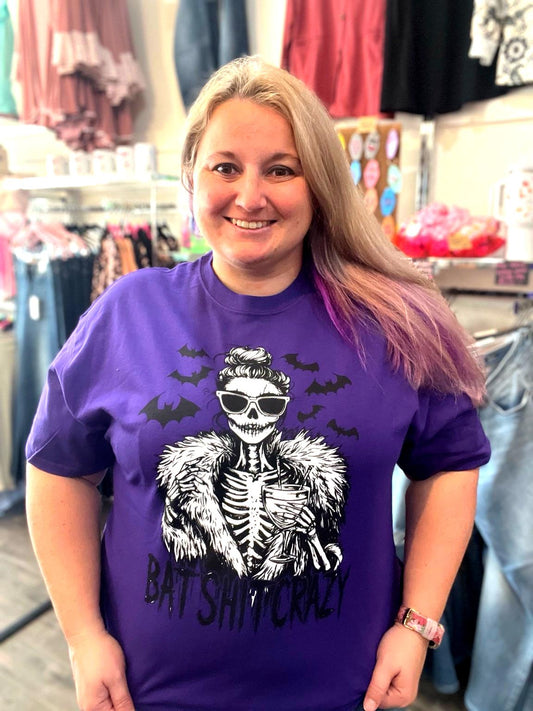 Bat Shit Crazy Halloween Tee Shirt